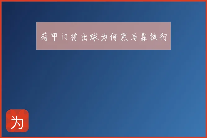 荷甲门将出球为何黑马靠执行
